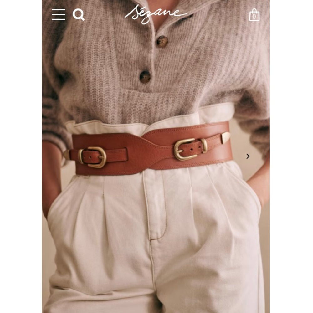 Sézane Brown Leather Belt